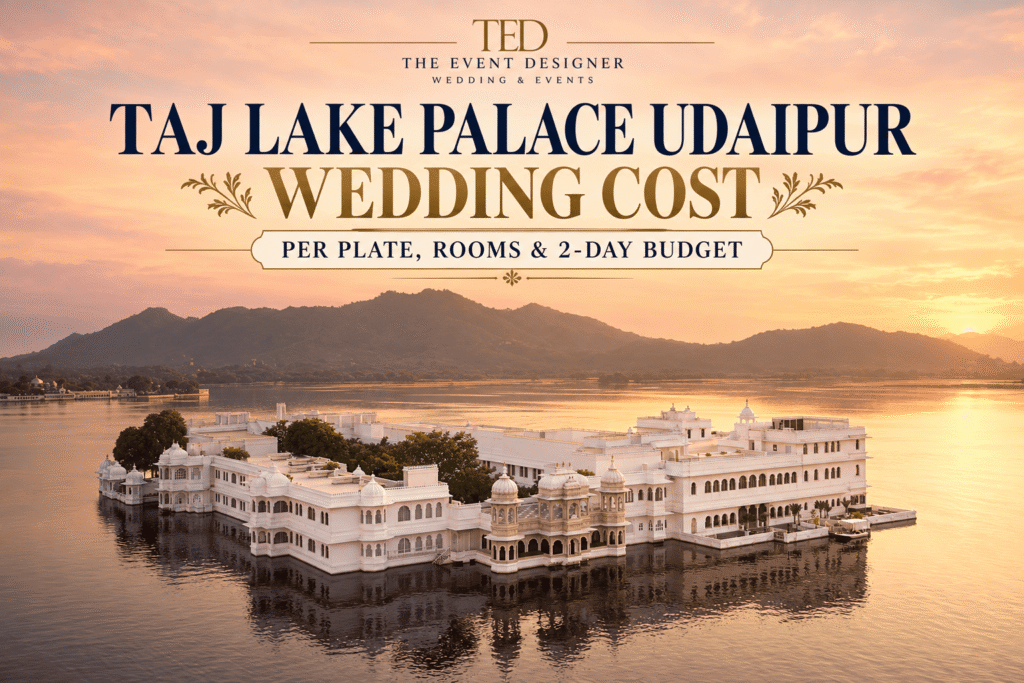 Taj Lake Palace Udaipur Wedding Cost 2026: Per Plate & Budget