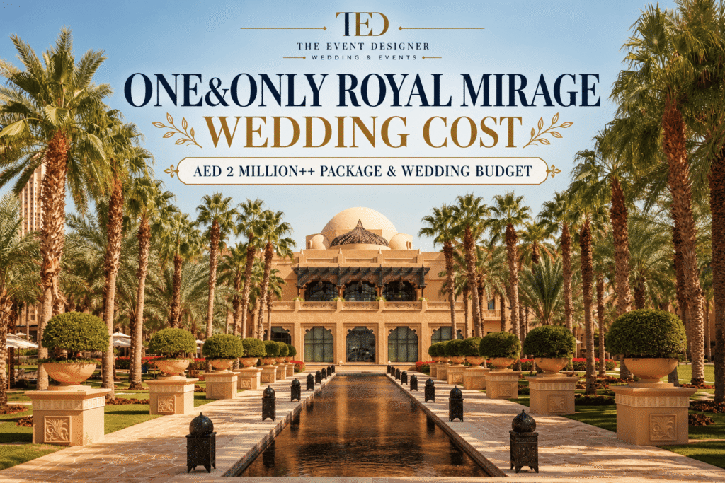 One&Only Royal Mirage Wedding Cost in AED | The Event Designer