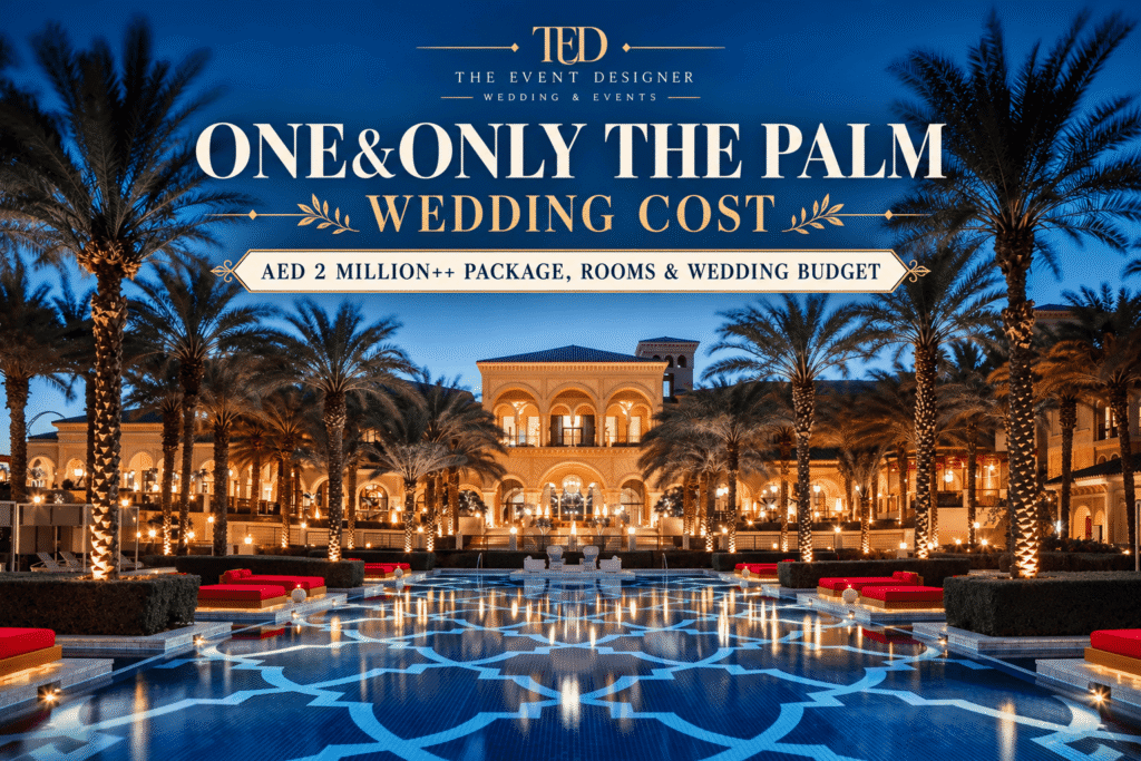 One&Only The Palm Wedding Cost in AED | The Event Designer